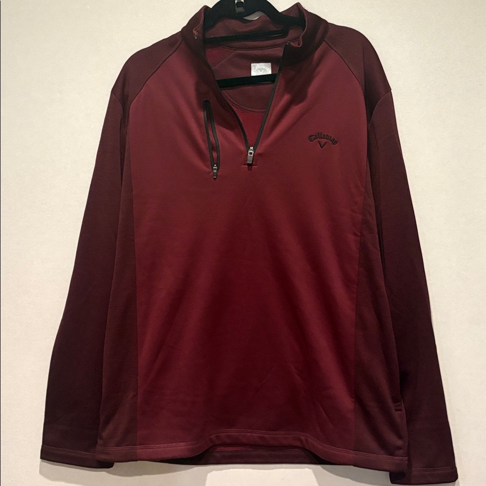 Callaway - Men's Quarter golf Zip Fleece Pullover. Size Large. Red Burgundy NWOT - Picture 3 of 14